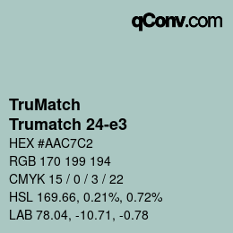 Color code: TruMatch - Trumatch 24-e3 | qconv.com