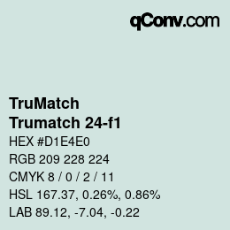 Code couleur: TruMatch - Trumatch 24-f1 | qconv.com