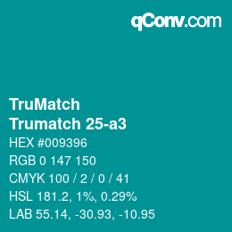 Code couleur: TruMatch - Trumatch 25-a3 | qconv.com