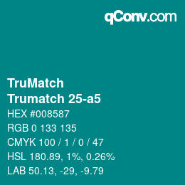 Code couleur: TruMatch - Trumatch 25-a5 | qconv.com