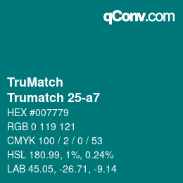Code couleur: TruMatch - Trumatch 25-a7 | qconv.com