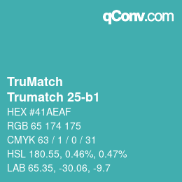 Code couleur: TruMatch - Trumatch 25-b1 | qconv.com