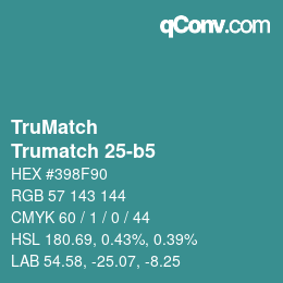 Code couleur: TruMatch - Trumatch 25-b5 | qconv.com