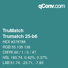 Color code: TruMatch - Trumatch 25-b6 | qconv.com