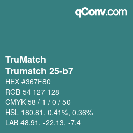 Color code: TruMatch - Trumatch 25-b7 | qconv.com