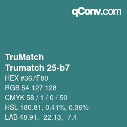 Code couleur: TruMatch - Trumatch 25-b7 | qconv.com