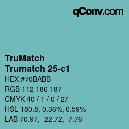 Color code: TruMatch - Trumatch 25-c1 | qconv.com