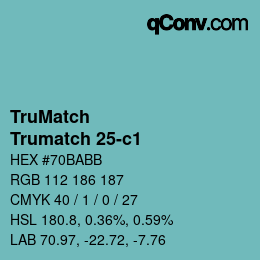 Code couleur: TruMatch - Trumatch 25-c1 | qconv.com