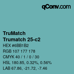 Color code: TruMatch - Trumatch 25-c2 | qconv.com