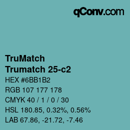 Code couleur: TruMatch - Trumatch 25-c2 | qconv.com