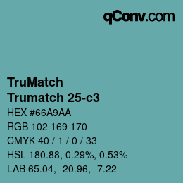 Color code: TruMatch - Trumatch 25-c3 | qconv.com