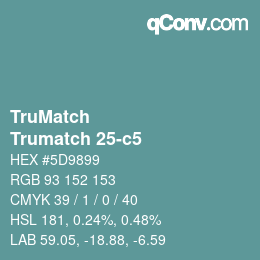 Code couleur: TruMatch - Trumatch 25-c5 | qconv.com