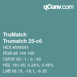 Code couleur: TruMatch - Trumatch 25-c6 | qconv.com
