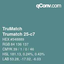 Code couleur: TruMatch - Trumatch 25-c7 | qconv.com