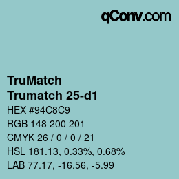 Color code: TruMatch - Trumatch 25-d1 | qconv.com