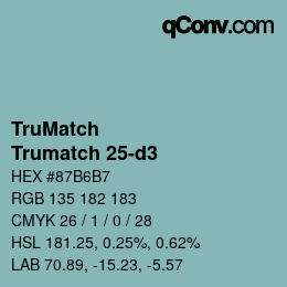 Color code: TruMatch - Trumatch 25-d3 | qconv.com