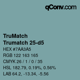 Code couleur: TruMatch - Trumatch 25-d5 | qconv.com