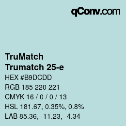 Color code: TruMatch - Trumatch 25-e | qconv.com