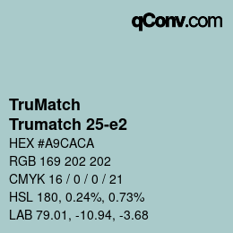 Code couleur: TruMatch - Trumatch 25-e2 | qconv.com