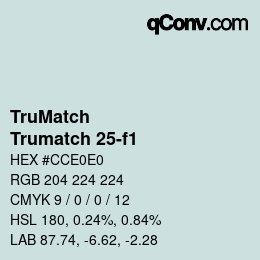 Code couleur: TruMatch - Trumatch 25-f1 | qconv.com
