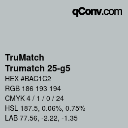 Código de color: TruMatch - Trumatch 25-g5 | qconv.com