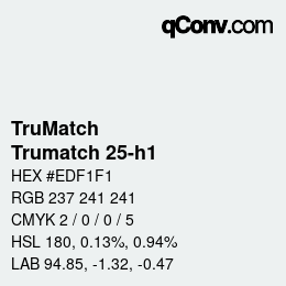 カラーコード: TruMatch - Trumatch 25-h1 | qconv.com