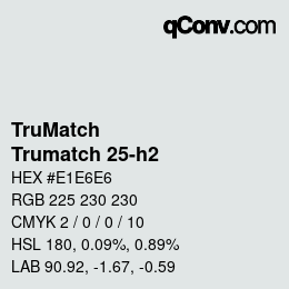 Color code: TruMatch - Trumatch 25-h2 | qconv.com