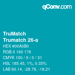 Color code: TruMatch - Trumatch 26-a | qconv.com
