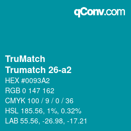 Color code: TruMatch - Trumatch 26-a2 | qconv.com