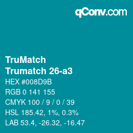 Color code: TruMatch - Trumatch 26-a3 | qconv.com