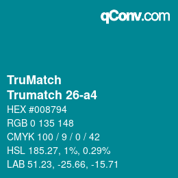 Color code: TruMatch - Trumatch 26-a4 | qconv.com