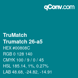 Color code: TruMatch - Trumatch 26-a5 | qconv.com