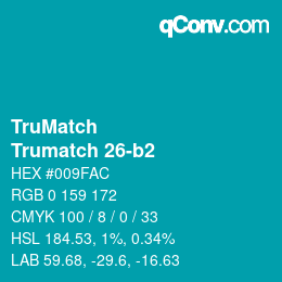 Code couleur: TruMatch - Trumatch 26-b2 | qconv.com