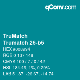 Color code: TruMatch - Trumatch 26-b5 | qconv.com