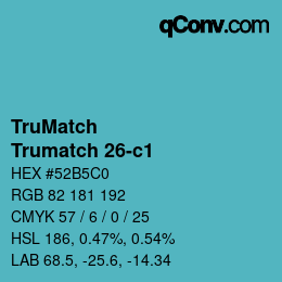 Color code: TruMatch - Trumatch 26-c1 | qconv.com