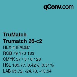 Color code: TruMatch - Trumatch 26-c2 | qconv.com