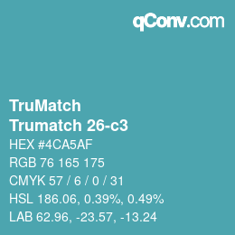 Color code: TruMatch - Trumatch 26-c3 | qconv.com