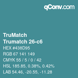 Color code: TruMatch - Trumatch 26-c6 | qconv.com