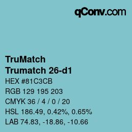 Code couleur: TruMatch - Trumatch 26-d1 | qconv.com