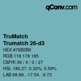 Color code: TruMatch - Trumatch 26-d3 | qconv.com