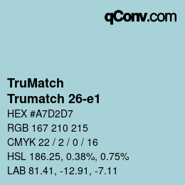 Code couleur: TruMatch - Trumatch 26-e1 | qconv.com