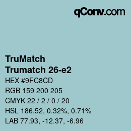 Color code: TruMatch - Trumatch 26-e2 | qconv.com