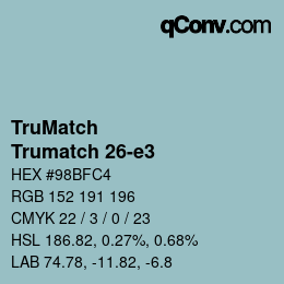 Color code: TruMatch - Trumatch 26-e3 | qconv.com