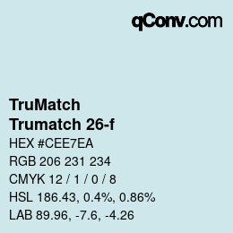 Code couleur: TruMatch - Trumatch 26-f | qconv.com