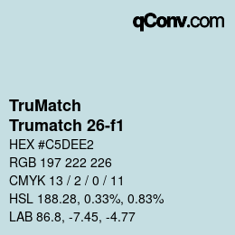 Color code: TruMatch - Trumatch 26-f1 | qconv.com
