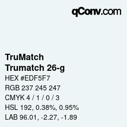 Código de color: TruMatch - Trumatch 26-g | qconv.com