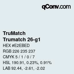 Code couleur: TruMatch - Trumatch 26-g1 | qconv.com