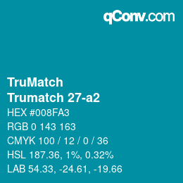 Code couleur: TruMatch - Trumatch 27-a2 | qconv.com