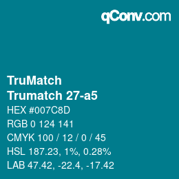 Code couleur: TruMatch - Trumatch 27-a5 | qconv.com