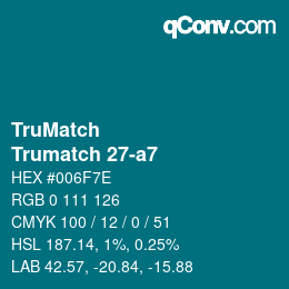 Código de color: TruMatch - Trumatch 27-a7 | qconv.com